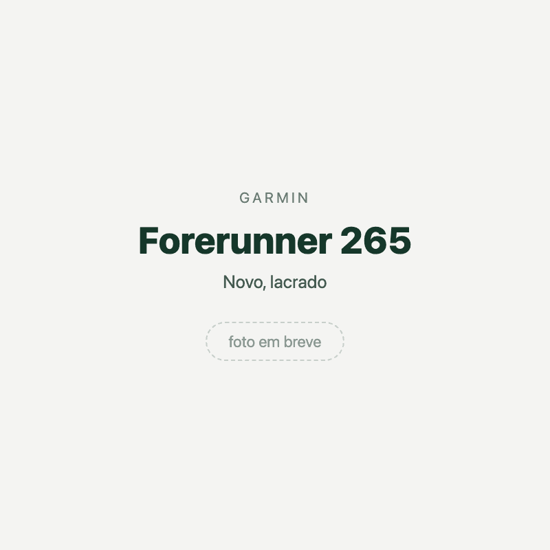 Forerunner 265 — imagem provisória, foto do aparelho ainda não disponível