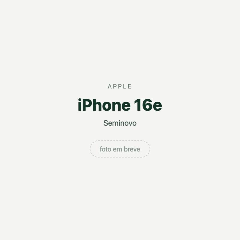 iPhone 16e — imagem provisória, foto do aparelho ainda não disponível