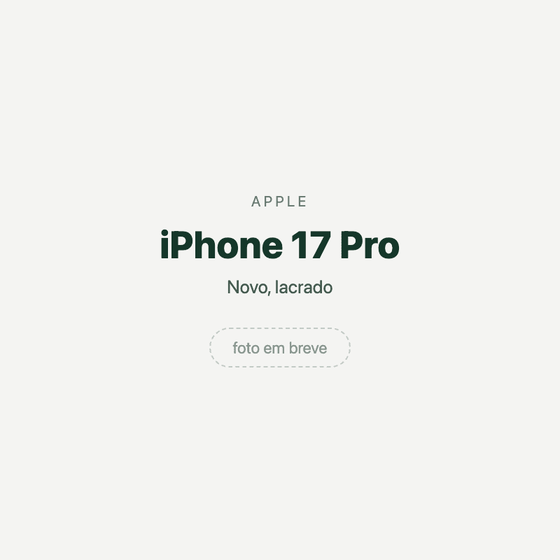 iPhone 17 Pro — imagem provisória, foto do aparelho ainda não disponível