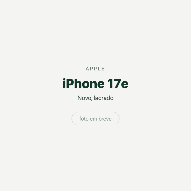 iPhone 17e — imagem provisória, foto do aparelho ainda não disponível